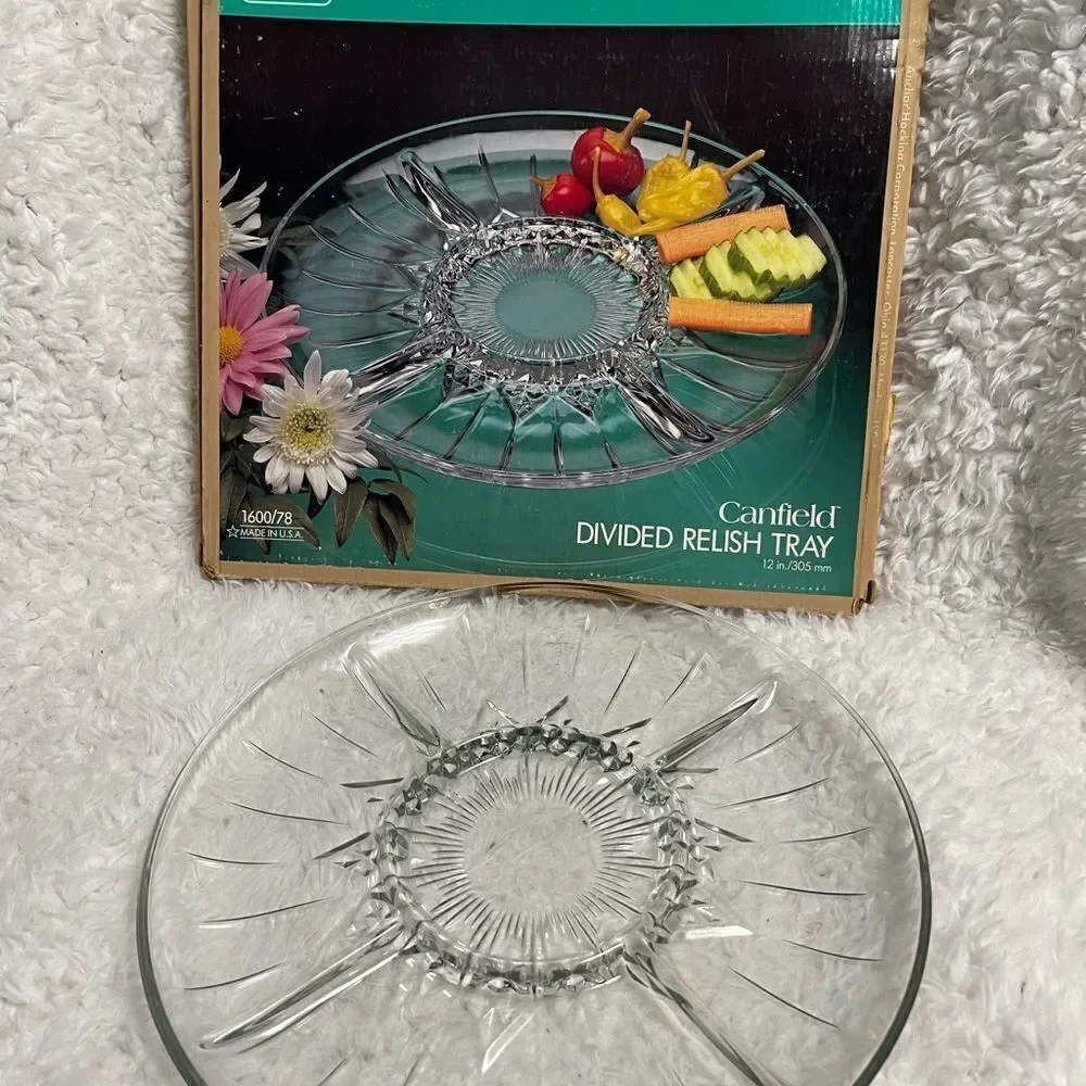 Anchor Hocking CANFIELD CLEAR Glass Diamond Design Cut Base 11